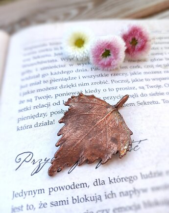 Listeczek brzozowy I wisiorek miedziany, Treemasters Copper Jewelry