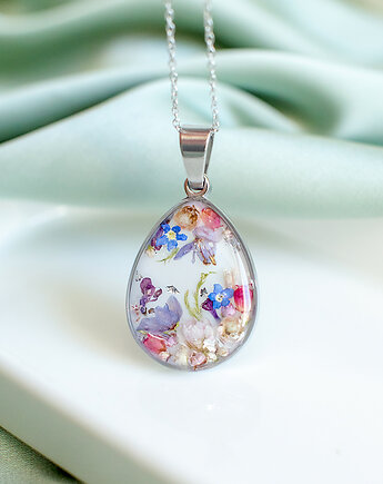 Wisiorek z kompozycją kwiatową, nature gift