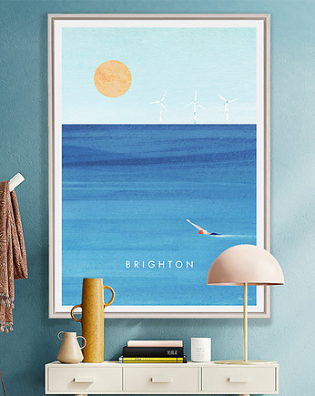 Plakat Brighton Anglia - plaża, minimalmill