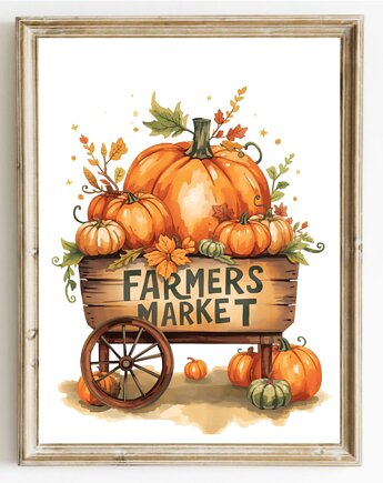 PLAKAT jesienny dynie farmers market ilustracja, black dot studio