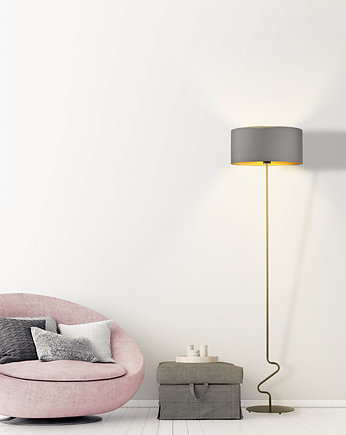 Srebrna lampa stojąca w stylu glamour JERSEY GOLD, LYSNE