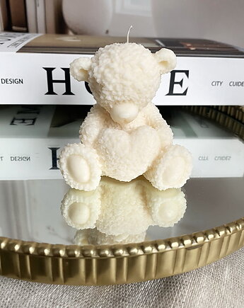 Świeca sojowa ekologiczna dekoracyjna miś misiu "Teddy Bear" 75x75mm, Coccola JEWELLERY