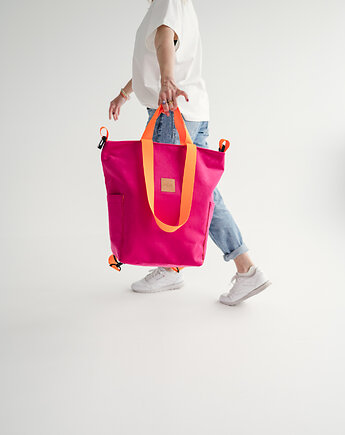 Torbo-plecak Fuksja & Pomarańcza welur wodoodporny różowo-pomarańczowy, equipo