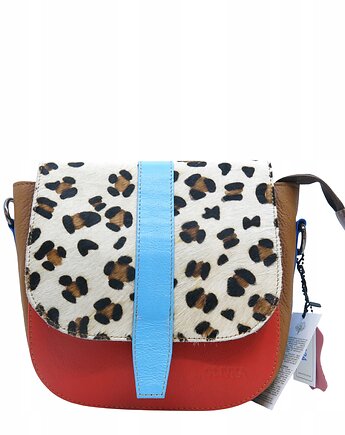 Torebka damska klasyczna skórzana regulowany pasek klapka wzór OLIVKA, Olivka Warsaw