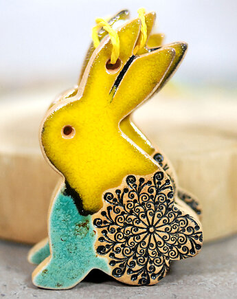 Ozdoby wielkanocne - ceramiczne zajączki, 10FingersArt