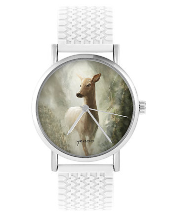 Zegarek - Sarna - silikonowy, biały, yenoo