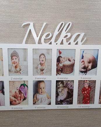 Multiramka ramka na zdjęcia z napisem Imię 12 zdjęć 9x13 grawer, Wajdrew