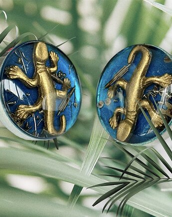 SPINKI do koszuli - Jaszczurka (blue) II, DROBINY CZASU