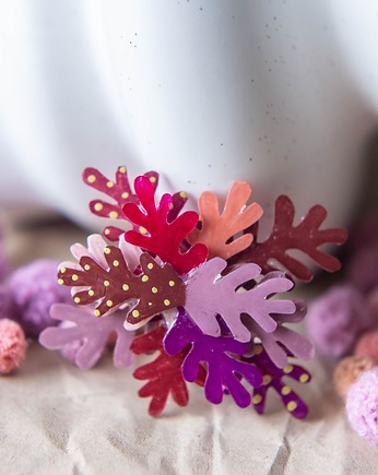 Pin kształty jesienne  bordowe listki, Pintura