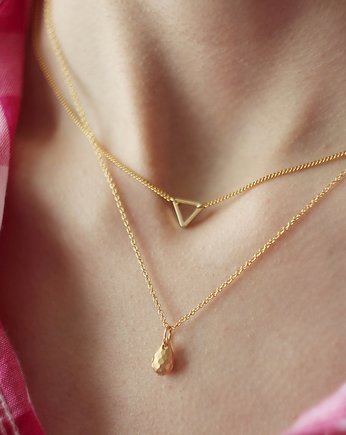 16k Gold Plated Droplet Necklace, Le Boho Bleu