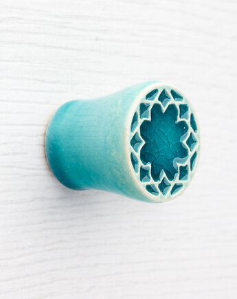 Gałka mała do mebli, turkusowa, wz.14, pracowniazona