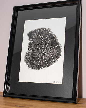 Obraz w ramie BOTANICZNY plakat PLASTER DREWNA ramka 30 x 40 cm, Kuźnia Obrazów
