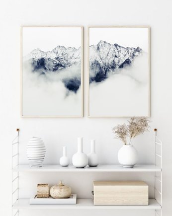 Dwa plakaty, zimowe, góry, gorski krajobraz, black dot studio