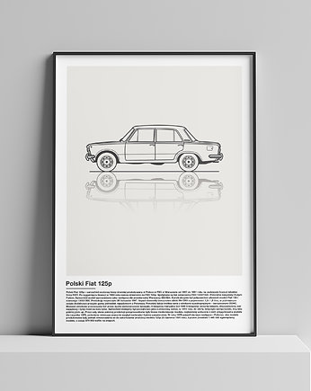 Plakat Polska Motoryzacja - Polski Fiat 125p, Peszkowski Graphic