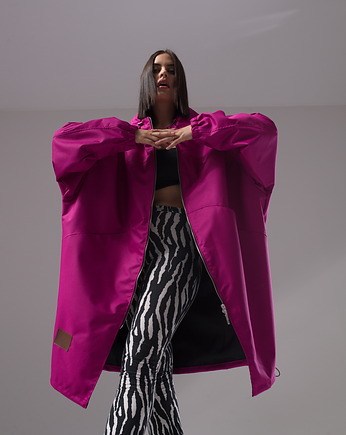 Płaszcz longline hoodie oversize fuksja, REST Factory