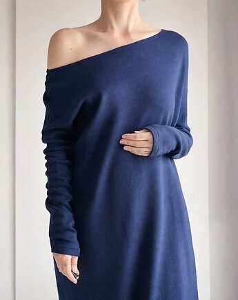 Długa sukienka swetrowa Niebieska, ONE MUG A DAY