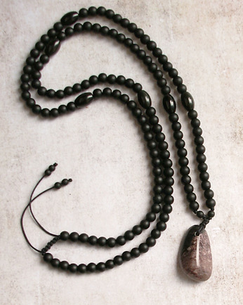 UNIKAT: czaroit, onyks - naszyjnik MĘSKI, kaktusia