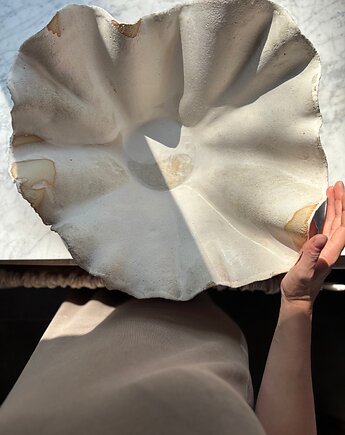 Ceramiczna Rustykalna Misa Handmade XXL na  Owoce Przekąski Rustic White, Maison Fragile