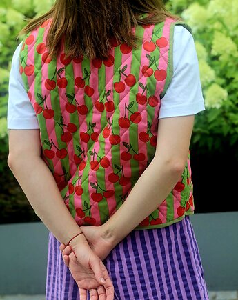 Pikowana kamizelka w paski z wisienkami, Honolulu Wear