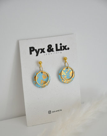 Kolczyki minimalistyczne duże koła ze złotkiem, Pyx & Lix