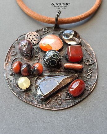 Wisior z minerałami, taki inny. Handmade dla koneserki kochającej unikaty, Galeria Limart