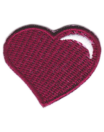 Naszywka naprasowanka SERCE BORDO termo haft dla dzieci 4x3,5cm, Wyszywane