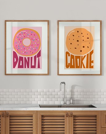 Plakat Cookie i Donut - zestaw dwóch plakatów, Pracownia Och Art