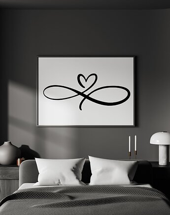 PLAKAT dekoracyjny nieskończona miłość prezent dla pary, black dot studio