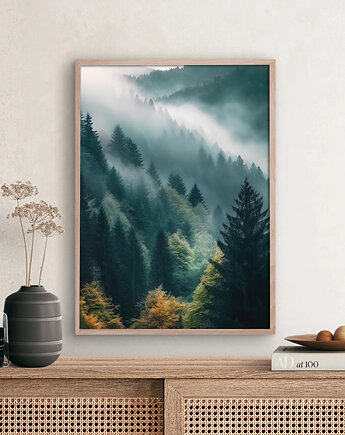 Plakat Mglisty poranek wśród drzew, Harvest Maison