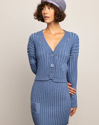 Kardigan LOVE LINES mini denim, Maja Pilarek