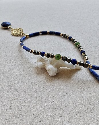 Naszyjnik z lapis lazuli złocony, Studio Gazela