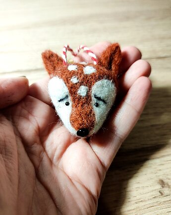 Myszka Fiszka -Myszka wełna filc zawieszka bombka, Myszka Fiszka