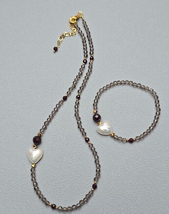 Komplet  Perłowe Serce & Kwarc, ILEA