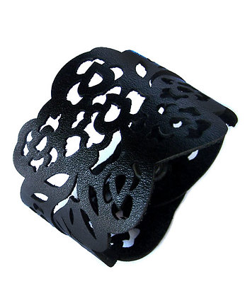 Bransoletka skórzana- Rose - czarna, Beltrani