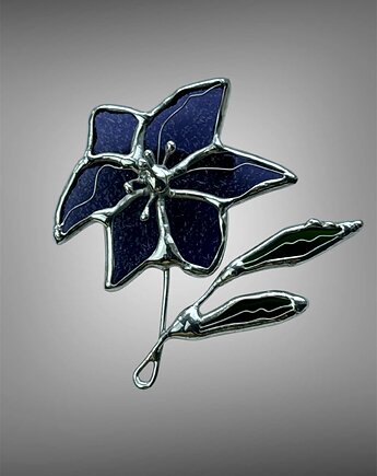 Broszka witrażowa Kwiat Clematis Witraż Tiffany, Only Pure Glass