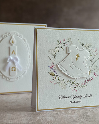 Pamiątka chrztu, kartka z pudełkiem i kopertą, 49D, Anna Art and Crafts