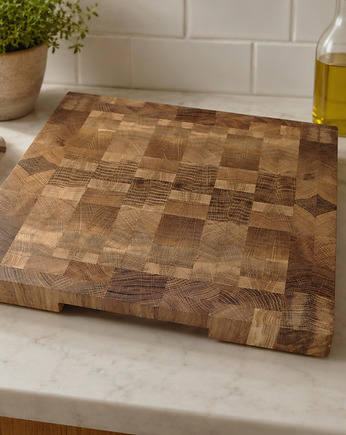 Dębowa deska do krojenia w stylu End Grain. Sztorcowy blok do krojenia., pracownia ReThing