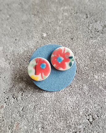 Kolczyki ceramiczne Bolesławiec, biżuteria z talerzy