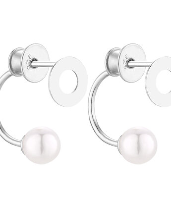 Srebrne kolczyki z kółkami i perłami SWAROVSKI CRYSTAL, SOTHO
