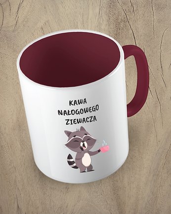 Kolorowy kubek z hasłem KAWA NAŁOGOWEGO ZIEWACZA - mix kolorów, Fotobloki and decor
