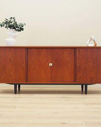 Sideboard tekowy, duński design, lata 70, produkcja: Dania, Przetwory design