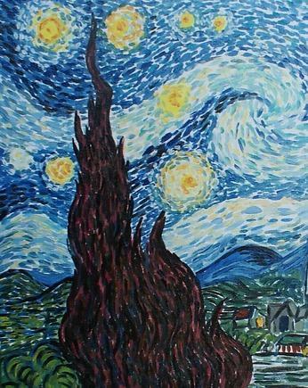Obraz olejny gwieździsta noc Vincent van Ghog, alice oil on canvas