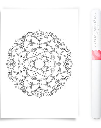 Plakat do Kolorowania Mandala 50x70cm, Anna Grunduls Design