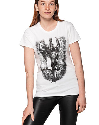 T-shirt damski UNDERWORLD Dragon biały, UNDERWORLD