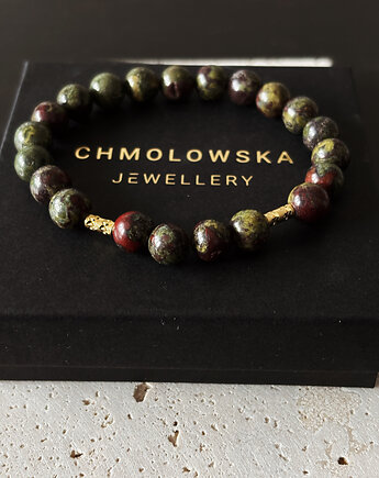 Bransoletka męska Jaspis Smocza Krew, Chmolowska Jewellery