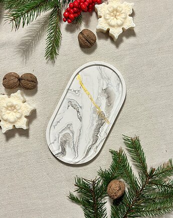 Podstawka Owal z płatkami złota, SZYSZKA Dekoracje