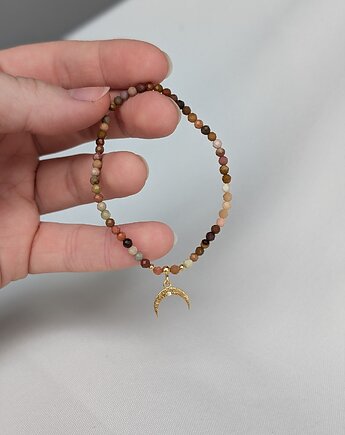 Agat alashan - bransoletka kolorach ziemi, złota i pustyni, Moui