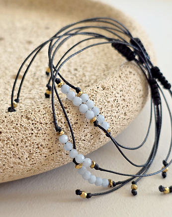 Bransoletka na sznurku angelit i hematyt, Magneska