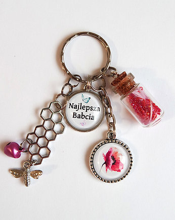 Breloczek - Babcia, mak, fiolka, yenoo