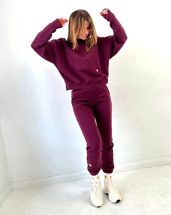Sempre Tu / burgundowy komplet dresowy, Bohemian Soul atelier by M.